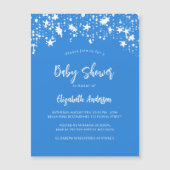 Invitation Magnétique Bright blue stars garçon baby shower de luxe (Devant)