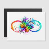 Invitation Magnétique Bright infinity with rainbow butterfly (Devant / Derrière)