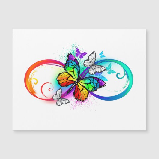 Invitation Magnétique Bright infinity with rainbow butterfly (Devant)