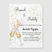 Invitation Magnétique Brunch Bubbly Fête des mariées or luxe (Devant)