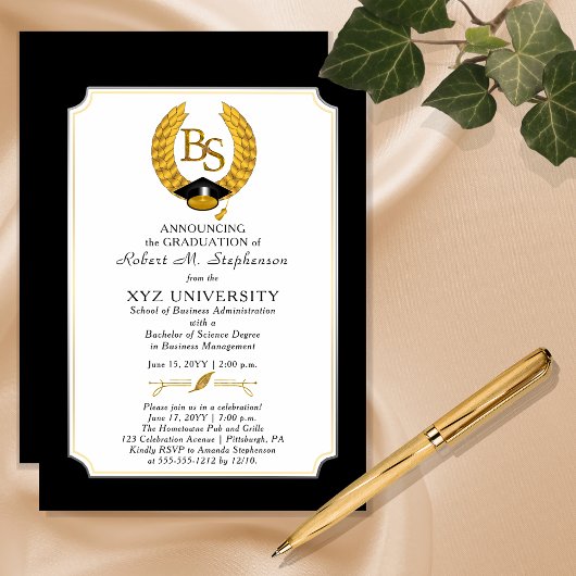 Invitation Magnétique BS - Baccalauréat en sciences Diplôme College