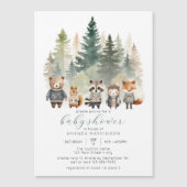 Invitation Magnétique Budget Baby shower d'aquarelle des bois (Devant)