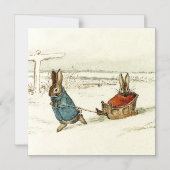 Invitation Magnétique "Bunny Sleigh Ride" par Beatrix Potter (Recto)