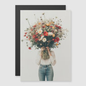 Invitation Magnétique Caché derrière les fleurs (Devant / Derrière)