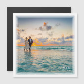 Invitation Magnétique Cadeau de mariage photo de mariée et de marié élég (Devant / Derrière)