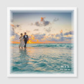 Invitation Magnétique Cadeau de mariage photo de mariée et de marié élég (Devant)