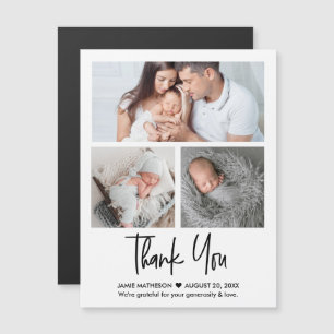 Invitation Magnétique Cadeau de remerciement pour Baby Shower 3 Photos C