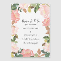 Cadre floral rose Mariage espagnol Enregistrer la 