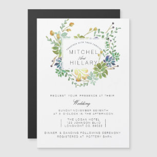 Invitation Magnétique Cadre Succulent magnétique