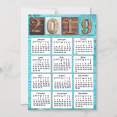 Invitation Magnétique Calendrier 2019 Distressed Wood (Recto)