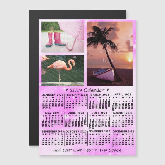 Invitation Magnétique Calendrier 2023 (Voir la description pour la versi (Devant / Derrière)