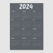 Invitation Magnétique Calendrier 2024 Noir Et Blanc Simple (Devant)