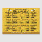 Invitation Magnétique Calendrier 2025 Année Bee Honeycomb Apiary Custom (Devant)