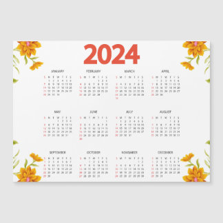 Invitation Magnétique Calendrier de l'année complète 2024 - Minimal de b