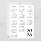 Invitation Magnétique Calendrier Kalender Deutsch 2025 Noir Et Blanc (Recto)