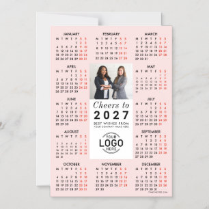 Invitation Magnétique Calendrier magnétique 2026 photo de logo rose tend