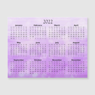 Invitation Magnétique Calendrier Mini 2022 Magnétique Ombre Violet