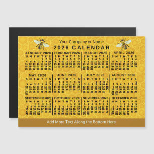 Invitation Magnétique Calendrier personnalisé de l'année 2026 en nid d'a