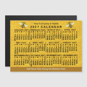 Invitation Magnétique Calendrier personnalisé de l'année 2027 rucher abe