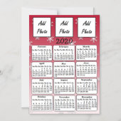 Invitation Magnétique Calendrier photo des flocons de neige rouges 2020 (Recto)