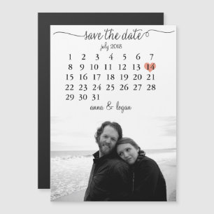 Invitation Magnétique Calendrier photo Enregistrer la date
