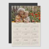 Invitation Magnétique Calendrier photo magnétique 2025 Année complète 5x (Devant / Derrière)