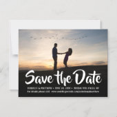 Invitation Magnétique Calligraphie blanche Un mariage photo Enregistrer  (Recto)