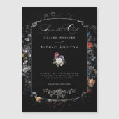 Invitation Magnétique Calligraphie florale noire (Devant)