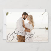 Invitation Magnétique Calligraphie Flourdissant Black Overlay Photo (Recto)