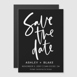 Invitation Magnétique Calligraphie manuscrite simple Enregistrer la date