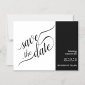 Invitation Magnétique Calligraphie moderne Mariage blanc Enregistrer la  (Recto)