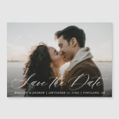 Invitation Magnétique Calligraphie romantique Script Photo Enregistrer l (Devant)