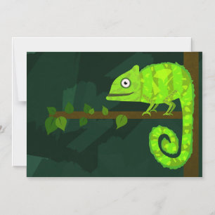 Invitation Magnétique Caméléon mignon vert