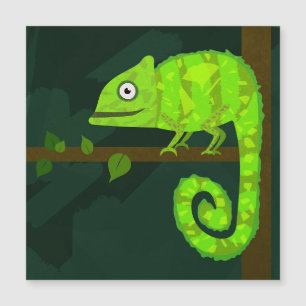 Invitation Magnétique Caméléon mignon vert