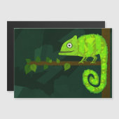 Invitation Magnétique Caméléon vert mignon (Devant / Derrière)