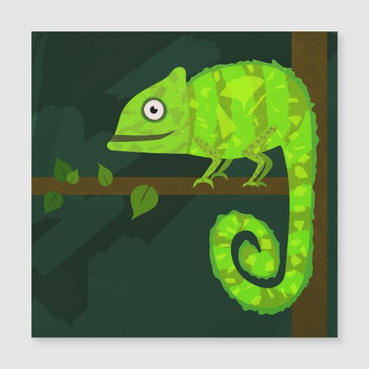 Invitation Magnétique Caméléon vert mignon (Devant)