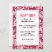 Invitation Magnétique Camouflage rose (Recto)