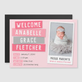 Invitation Magnétique Capture d'écran magnétique rose et gris (Devant / Derrière)