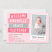 Invitation Magnétique Capture d'écran magnétique rose et gris (Recto)