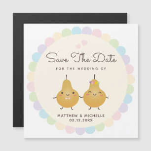 Invitation Magnétique Cartoon Parfait Poire Mariage Simple Enregistrer L