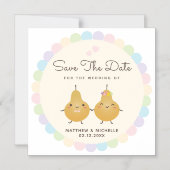 Invitation Magnétique Cartoon Parfait Poire Mariage Simple Enregistrer L (Recto)