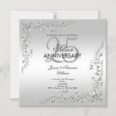 Invitation Magnétique Célébration de Mariage de 25 Ans Décoration Argent (Recto)