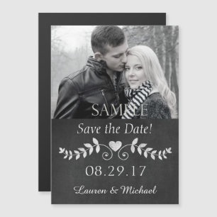 Invitation Magnétique Chalkboard Heart Save the Date Mariage