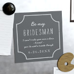 Invitation Magnétique Chalkboard Mariage Be My Bridesman Proposition<br><div class="desc">Si vous, comme moi, aimez la tendance pour les invitations de mariage de style tableau noir et de demander des cartes, alors vous avez peut-être trouvé la carte de demande Bridesman que vous cherchiez. Customisez avec la date de votre mariage et tout autre texte que vous devez dire. J'ai remarqué...</div>