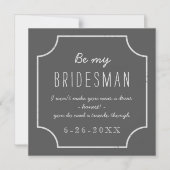 Invitation Magnétique Chalkboard Mariage Be My Bridesman Proposition (Recto)