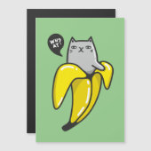 Invitation Magnétique Chat en banane (Devant / Derrière)