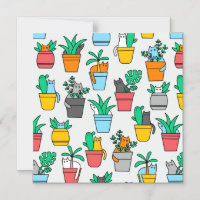 Chats dans les pots à fleurs