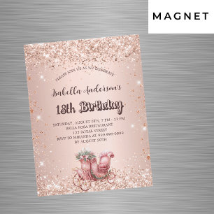 Invitation Magnétique Chaussure d'or rose d'anniversaire luxe