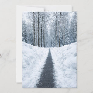 Invitation Magnétique Chemin forestier hivernal brumeux Paysage d'hiver