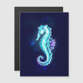 Invitation Magnétique Cheval de mer de glace cristal sur Arrière - plan  (Devant / Derrière)